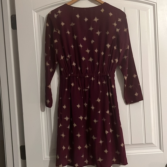 Madewell SILK Star Print Tulip Hem Dress 0 - Picture 8 of 10